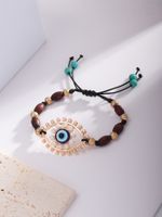 Ethnic Style Simple Style Devil's Eye 18k Gold Plated Arylic Alloy Wholesale Wristband Bracelets Drawstring Bracelets main image 2