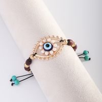 Ethnic Style Simple Style Devil's Eye 18k Gold Plated Arylic Alloy Wholesale Wristband Bracelets Drawstring Bracelets main image 5