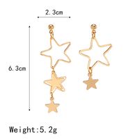 1 Pair Retro Lady Star Hollow Out Alloy Drop Earrings main image 4