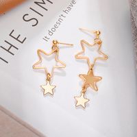 1 Pair Retro Lady Star Hollow Out Alloy Drop Earrings main image 5