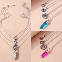Elegant Geometric Zinc Alloy Inlay Artificial Gemstones Women's Layered Necklaces main image 2
