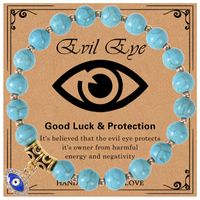 Vintage Style Devil's Eye Solid Color Turquoise Opal Snakeskin Stone Unisex Bracelets sku image 1