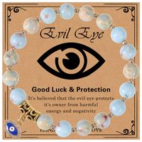 Vintage Style Devil's Eye Solid Color Turquoise Opal Snakeskin Stone Unisex Bracelets sku image 9