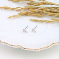 1 Pair Vintage Style Simple Style Cross Solid Color Plating Sterling Silver Gold Plated Ear Studs main image 3