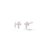 1 Pair Vintage Style Simple Style Cross Solid Color Plating Sterling Silver Gold Plated Ear Studs sku image 1