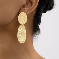 Wholesale Jewelry Vintage Style Simple Style Oval Solid Color Alloy Plating Drop Earrings main image 1