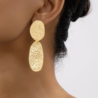 Wholesale Jewelry Vintage Style Simple Style Oval Solid Color Alloy Plating Drop Earrings main image 2