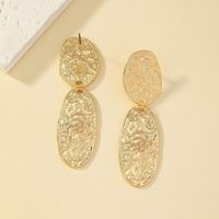 Wholesale Jewelry Vintage Style Simple Style Oval Solid Color Alloy Plating Drop Earrings main image 3