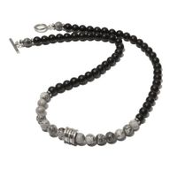Simple Style Round Natural Stone Beaded Men's Necklace main image 4
