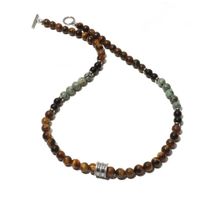 Simple Style Round Natural Stone Beaded Men's Necklace sku image 4