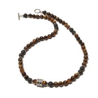 Simple Style Round Natural Stone Beaded Men's Necklace sku image 3