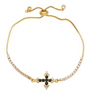 Fashion Simple Style Cross Copper Plating Inlay Zircon 18k Gold Plated Bracelets sku image 5