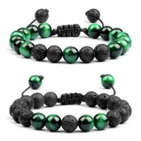 Casual Simple Style Round Volcanic Rock Tiger Eye Beaded Bracelets main image 4
