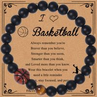 Casual Sports Basketball Frosted Stone Tiger Eye Beaded Bracelets sku image 1