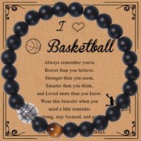 Lässig Sport Basketball Milchstein Tigerauge Perlen Armbänder sku image 3