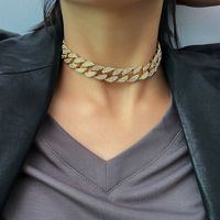 Jewelry Punk Micro Inlaid Women's Chain Full Diamond Hip-hop Necklace sku image 5