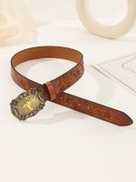 Hip-hop Streetwear Solid Color Pu Leather Alloy Unisex Leather Belts main image 2