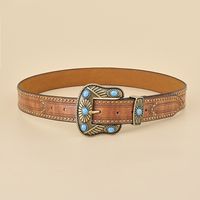 Ethnic Style Solid Color Pu Leather Alloy Unisex Leather Belts main image 4