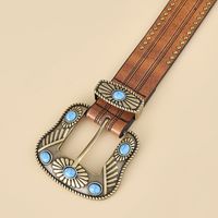 Ethnic Style Solid Color Pu Leather Alloy Unisex Leather Belts main image 3
