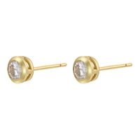 1 Pair Simple Style Classic Style Round Dots Colorful Plating Inlay Copper Zircon 18k Gold Plated Ear Studs main image 6