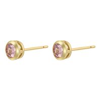 1 Pair Simple Style Classic Style Round Dots Colorful Plating Inlay Copper Zircon 18k Gold Plated Ear Studs main image 3