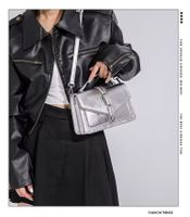 Women's Medium All Seasons Pu Leather Solid Color Basic Square Flip Cover Handbag main image 4
