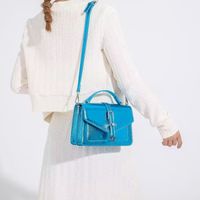 Women's Medium All Seasons Pu Leather Solid Color Basic Square Flip Cover Handbag main image 3