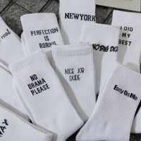 Unisex Casual Sports Letter Cotton Crew Socks A Pair main image 4