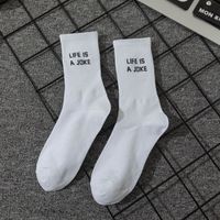 Unisex Casual Sports Letter Cotton Crew Socks A Pair sku image 4