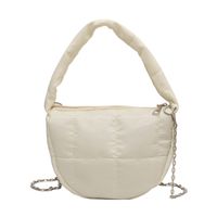 Women's Medium Polyester Solid Color Streetwear Dumpling Shape Zipper Shoulder Bag Crossbody Bag Underarm Bag sku image 1