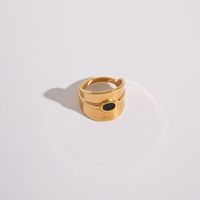 304 Stainless Steel 14K Gold Plated Hip-Hop Rock Modern Style Plating Inlay Oval Zircon Rings main image 4