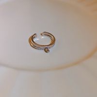 Einfacher Stil Geometrisch Kupfer Inlay Künstliche Edelsteine Offener Ring sku image 1