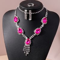 Shiny Water Droplets Zinc Alloy Inlay Glass Women's Jewelry Set main image 6