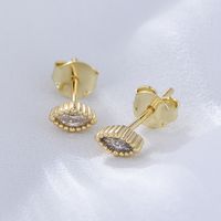 1 Pair Ig Style Simple Style Oval Solid Color Plating Inlay Sterling Silver Zircon 14k Gold Plated Rhodium Plated Ear Studs main image 1