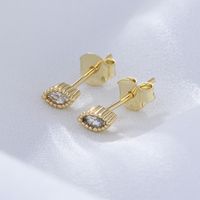 1 Pair Ig Style Simple Style Oval Solid Color Plating Inlay Sterling Silver Zircon 14k Gold Plated Rhodium Plated Ear Studs main image 8