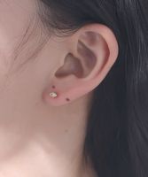1 Pair Ig Style Simple Style Oval Solid Color Plating Inlay Sterling Silver Zircon 14k Gold Plated Rhodium Plated Ear Studs main image 3