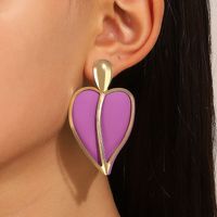 1 Pair Simple Style Heart Shape Plating Alloy 14k Gold Plated Ear Studs main image 5
