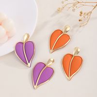 1 Pair Simple Style Heart Shape Plating Alloy 14k Gold Plated Ear Studs main image 3