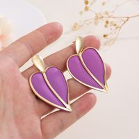 1 Pair Simple Style Heart Shape Plating Alloy 14k Gold Plated Ear Studs main image 2
