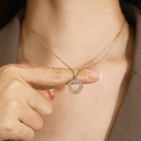 Acero Titanio Chapados en oro de 18k Moda Enchapado Estrella Forma De Corazón Collar Colgante main image 4
