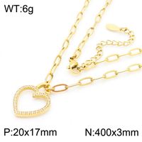 Titanium Steel 18K Gold Plated Fashion Plating Star Heart Shape Pendant Necklace sku image 7