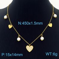 Titanium Steel 18K Gold Plated Fashion Plating Star Heart Shape Pendant Necklace sku image 6
