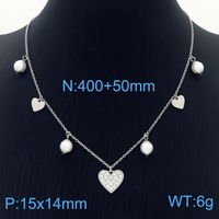 Titanium Steel 18K Gold Plated Fashion Plating Star Heart Shape Pendant Necklace sku image 4