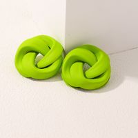 1 Pair Casual Simple Style Solid Color Twist Ferroalloy 14k Gold Plated Ear Studs main image 8