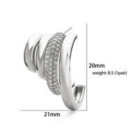1 Pair Ig Style Exaggerated Luxurious C Shape Lines Layered Plating Inlay Copper Zircon 18k Gold Plated Ear Studs main image 2