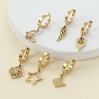 1 Piece Glam Cute Business Star Flower Butterfly Asymmetrical Hollow Out Alloy Drop Earrings main image 3