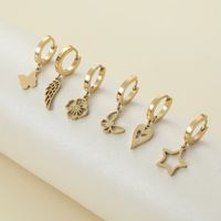 1 Piece Glam Cute Business Star Flower Butterfly Asymmetrical Hollow Out Alloy Drop Earrings main image 4