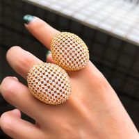 Simple Style Ball Copper Plating Inlay Zircon 14k Gold Plated Gold Plated Rhodium Plated Rings main image 9