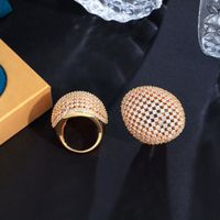Simple Style Ball Copper Plating Inlay Zircon 14k Gold Plated Gold Plated Rhodium Plated Rings main image 4