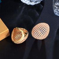 Simple Style Ball Copper Plating Inlay Zircon 14k Gold Plated Gold Plated Rhodium Plated Rings main image 5